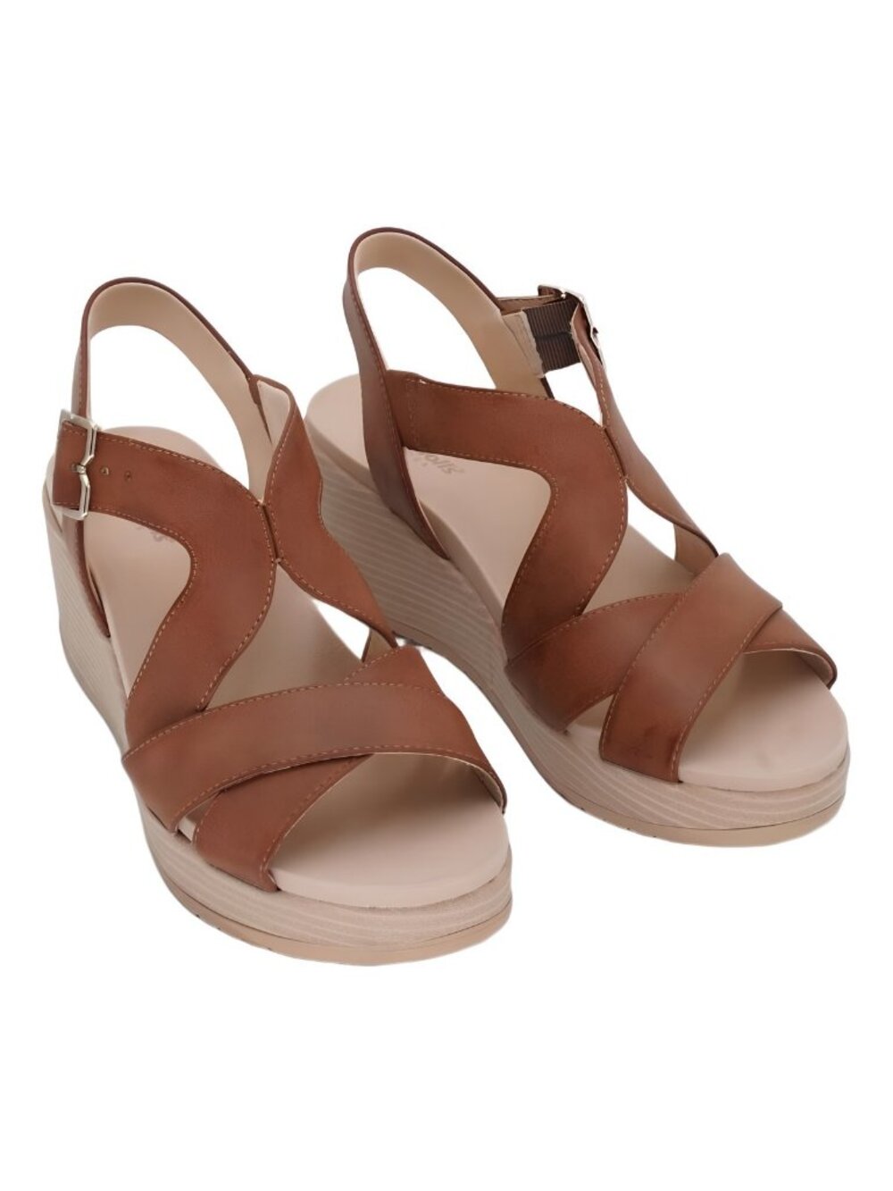 Dr. Scholls Womens Cali Beach Wedge Sandal Honey Brown Sz US 9.5 EU 40.5